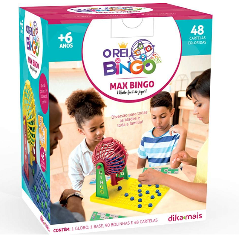 Jogo Bingo 24 Cartelas 90 Bolinhas Com Globo Infantil - A Colorida  Utilidades