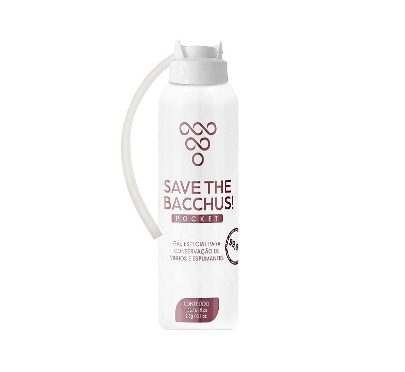 Gás Especial para Conservação de Vinhos - SAVE THE BACCHUS! POCKET 1,5L