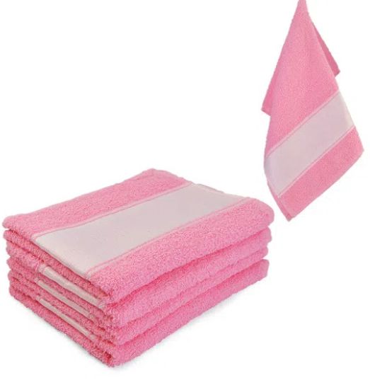 Toalha De Rosto Rosa Para Sublimação - 1 Unidade - Teteu Foto-Produtos