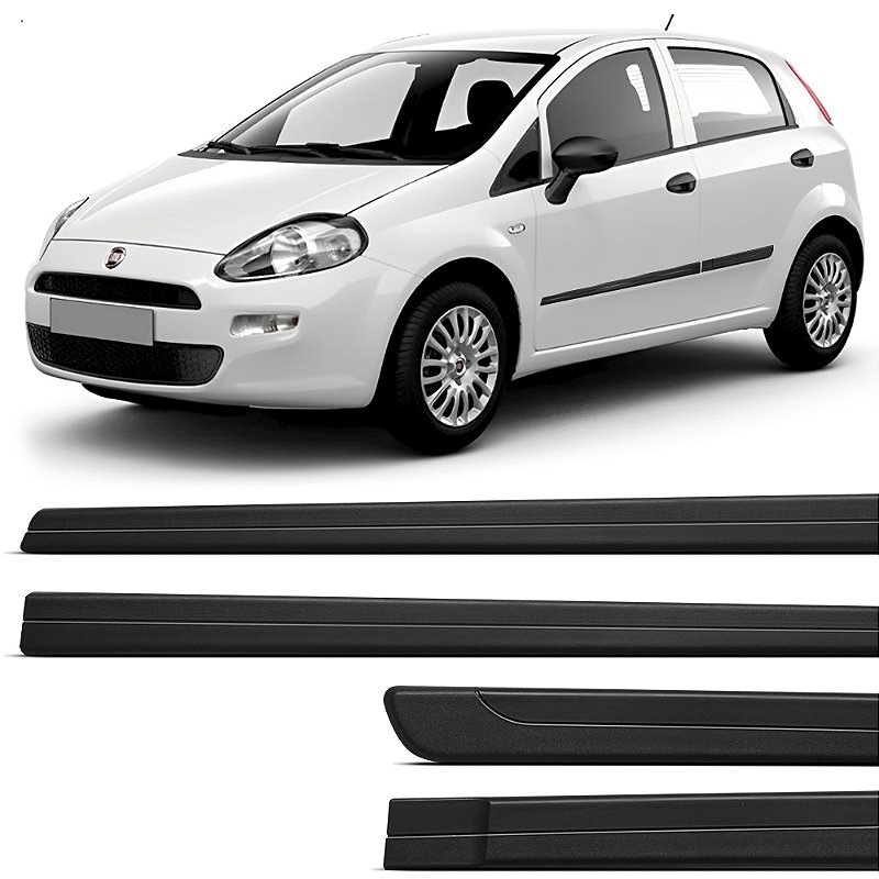 Jogo Friso Lateral Cor Original e Calha de Chuva Fiat Punto