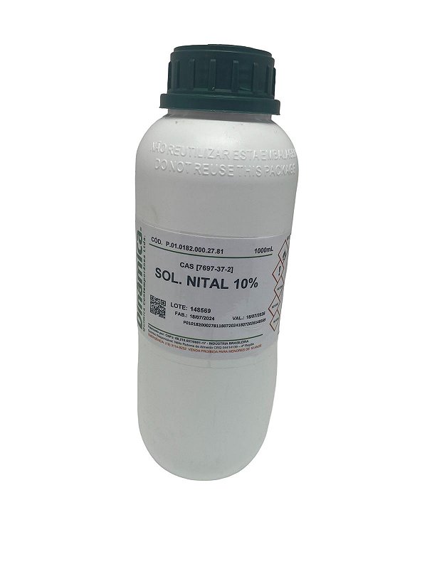 Nital Raval Nital 10% 1L - DINÂMICA - Labstock - Suprimentos para Laboratório Ltda