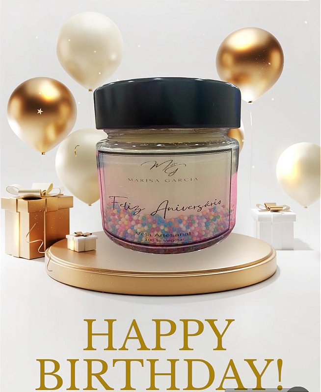 BIRTHDAY CAKE - BOLO DE ANIVERSÁRIO VELA  AROMÁTICA 150G