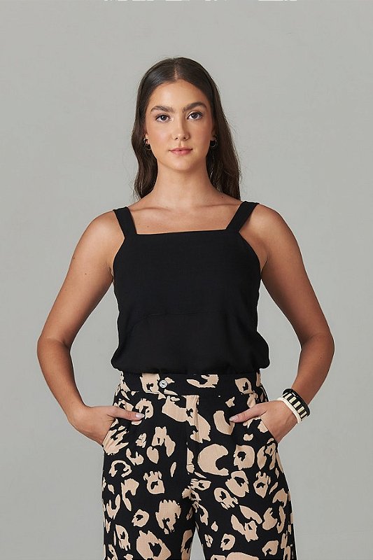 Blusa de Alça Preta