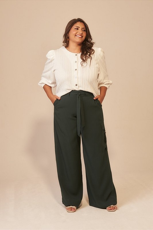 Calça Pantalona Verde