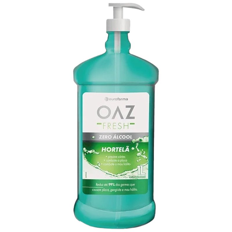 Antisséptico Bucal Oaz Fresh Hortelã Zero Álcool com 1L
