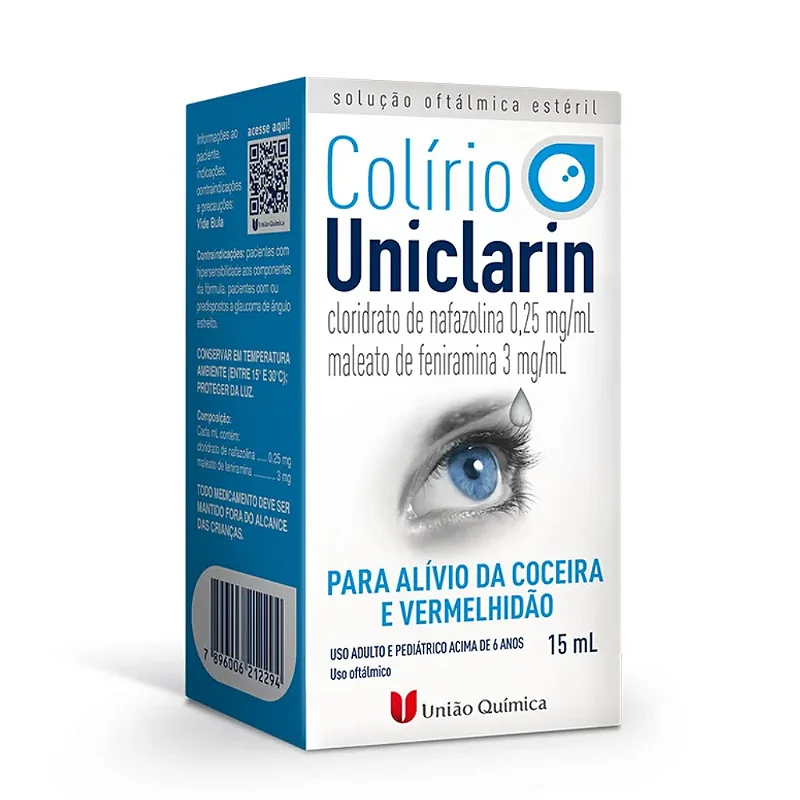 Solução Oftálmica Estéril União Química Colírio Uniclarin 15ml ...
