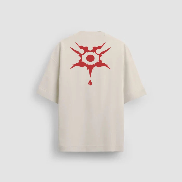 Camiseta Oversized Offwhite - Logo Vermelho (By Relva)