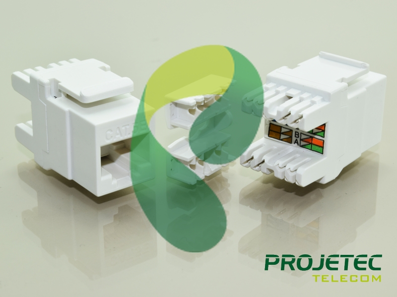 KEYSTONE RJ45 CAT5e UTP JACK FÊMEA RETO BR - Projetec Telecom Store
