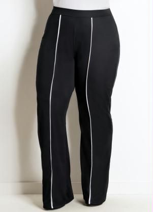 Calça Flare Preta Plus Size Marguerite 6901