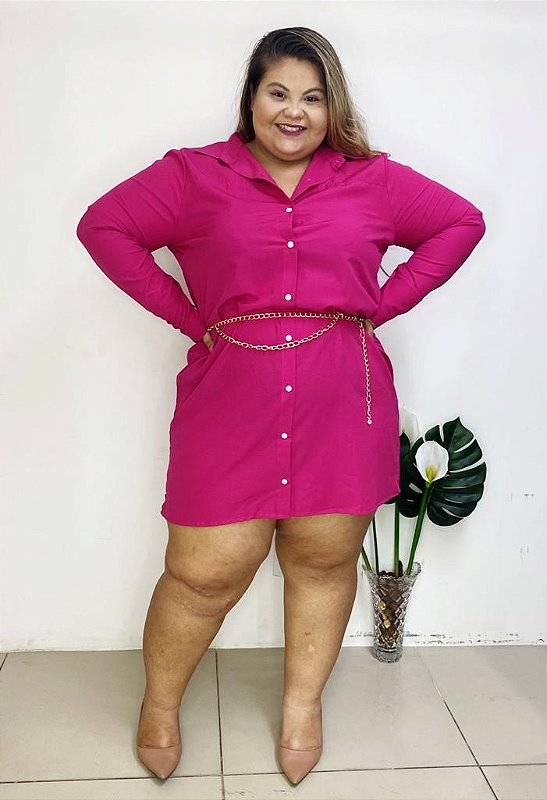 Camisa Pink Alongada Com Fendas Laterais 7289