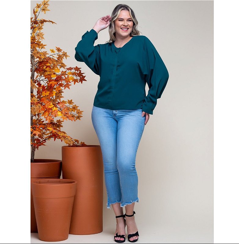 Blusa Plus Size manga longa 101038