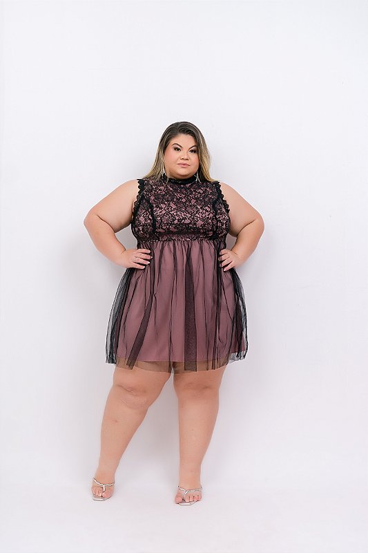 Vestido Renda Forro em Malha 91847