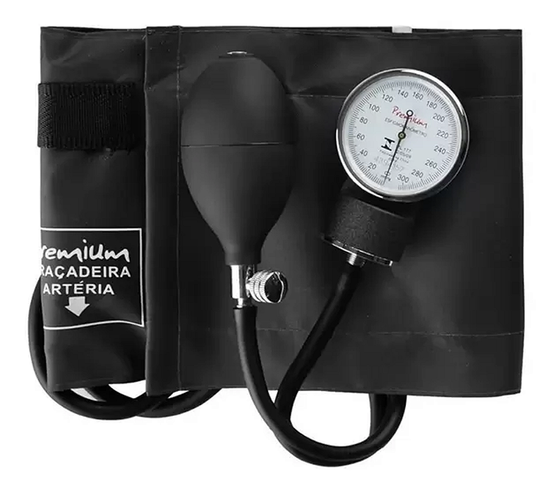 Aparelho de Pressão Adulto Nylon Preto Esfigmomanômetro - Premium ...