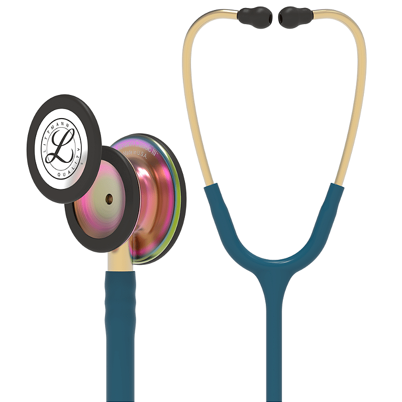 Littmann Classic Ⅲ Estetoscópio 3M LITTMANN Classic III 5807 - Azul Caribe e Rainbow