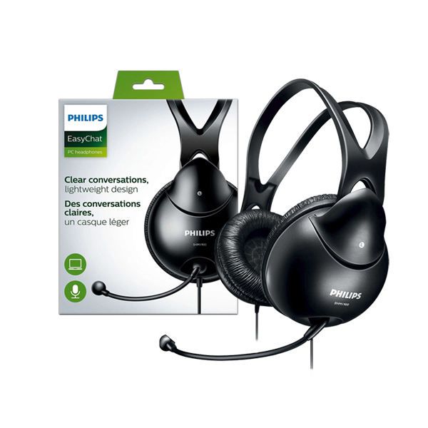 Fone Headphone Philips Gaming SHM1900 00 com Microfone Preto
