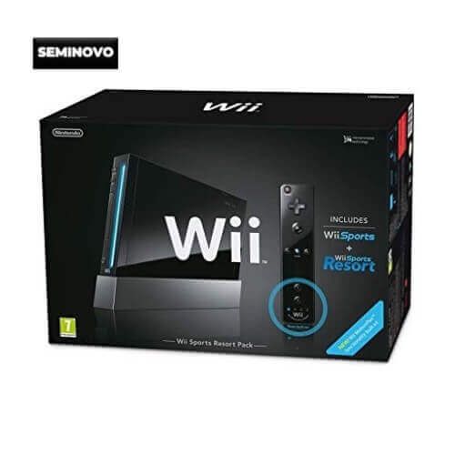 Console Nintendo Wii Preto na Caixa (Seminovo) Sem tampa de