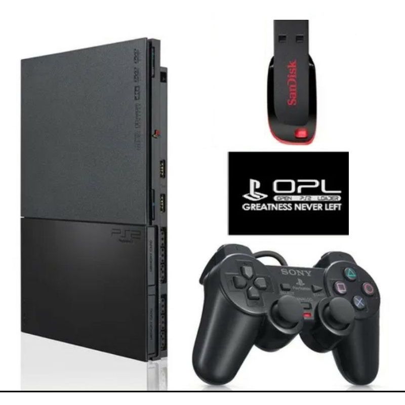 OEM Sony PS2 PlayStation 2 Slim SILVER Console Bundle SCPH-79001 Slimline  System