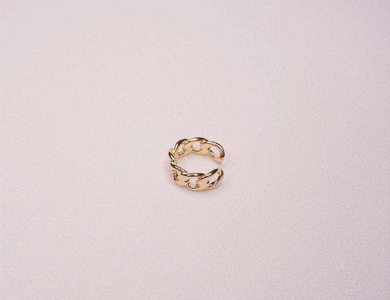 Piercing Pressão Unitário Corrente banhado a ouro 18k