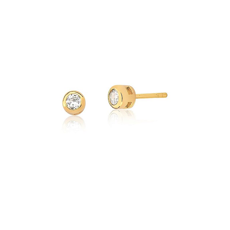 Brinco Ponto de Luz segundo furo banhado a ouro 18k