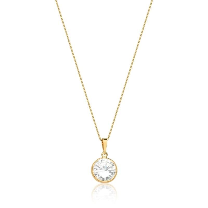 Corrente com Pingente Ponto de Luz Banhado a Ouro 18k