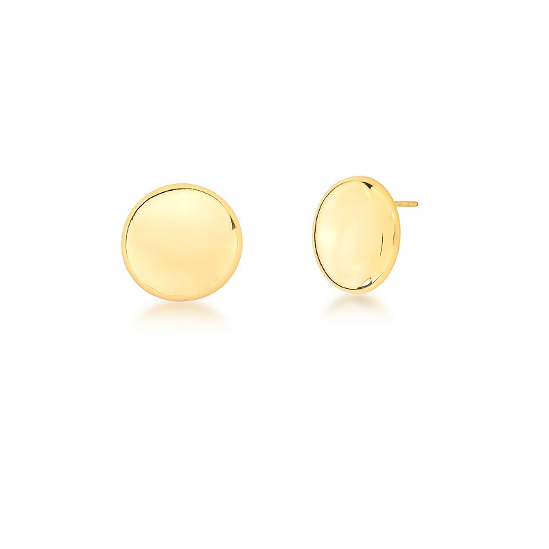 Brinco Redondo Liso Banhado a Ouro 18k