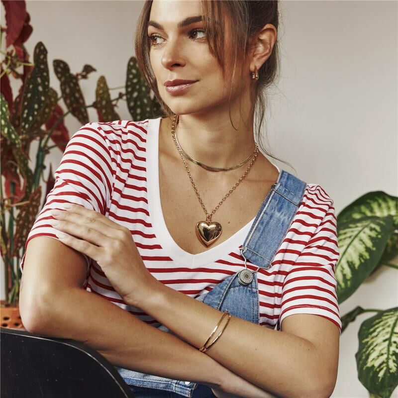 Choker em Malha Laminada 4mm Lisa Banhada a Ouro 18k