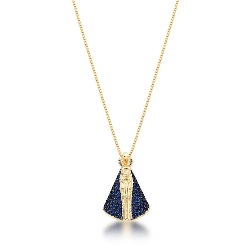 Corrente com Pingente Nossa Senhora Aparecida Banhado a Ouro