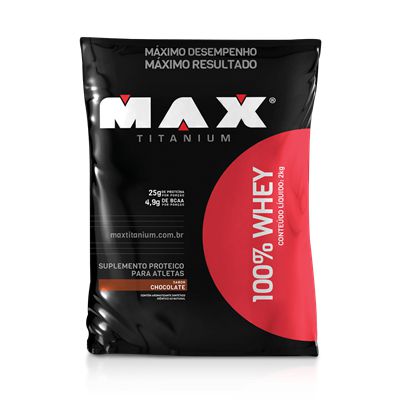 100% whey Max Titanium - Sua Loja de Suplementos na Internet.