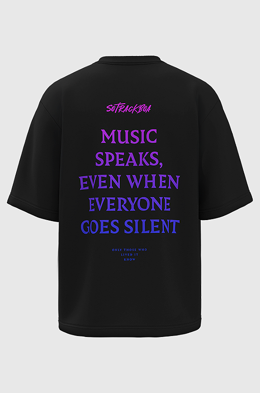 Camiseta Oversized Vintage Culture Music Speaks - Só Track Boa