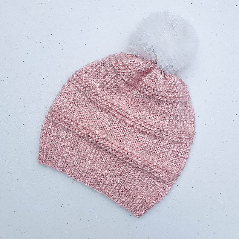 Touca de Tricô Rosa