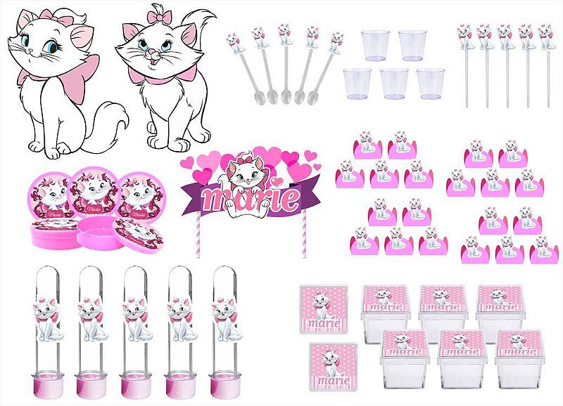 Kit Festa Infantil Gata Marie 40 Peças (10 pessoas) em Promoção na  Americanas