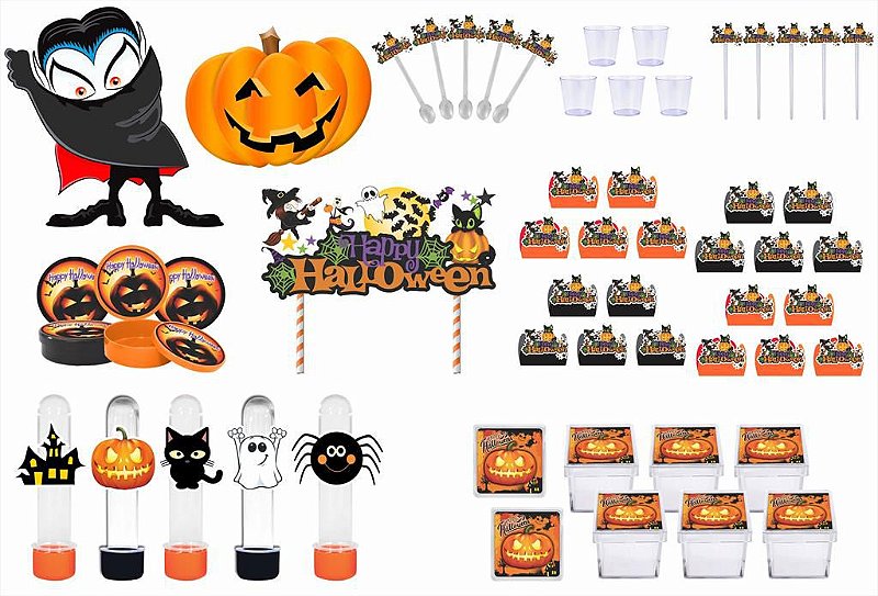 Decoração Halloween Kit Festa Horripilante Com 39 Itens