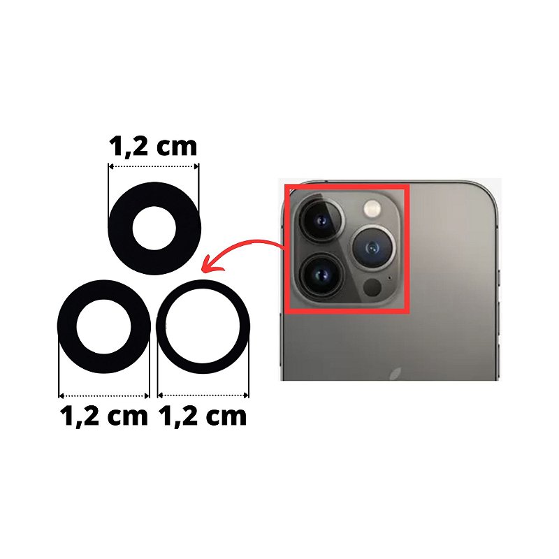 Lente Câmera Iphone 13 Pro / 13 Pro Max PK Mobile A sua