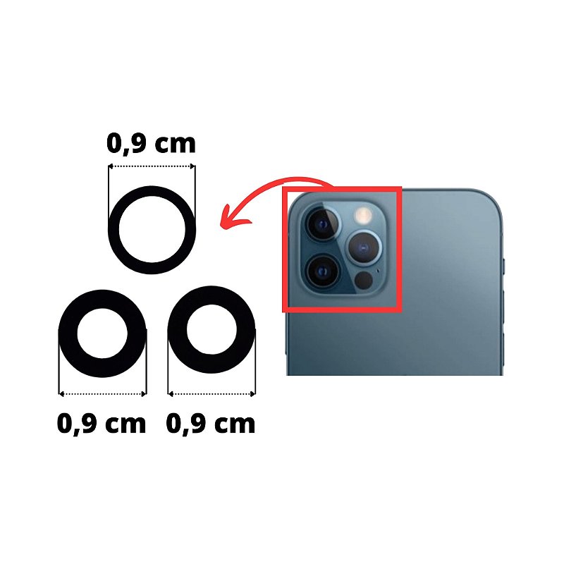 Lentille En Verre Pour Caméra Arrière IPhone 12 Pro Or - Lot De 6 - Neuf