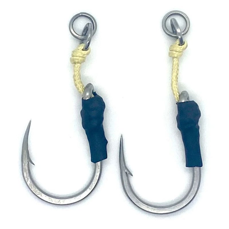 Gancho, Andoer 40 peças de aço carbono forte aguçado Jigging Fishhook  Fishhook Jig Grandes ganchos de pesca Suporte de isca de água salgada  Suporte de isca com farpa e orifício em um