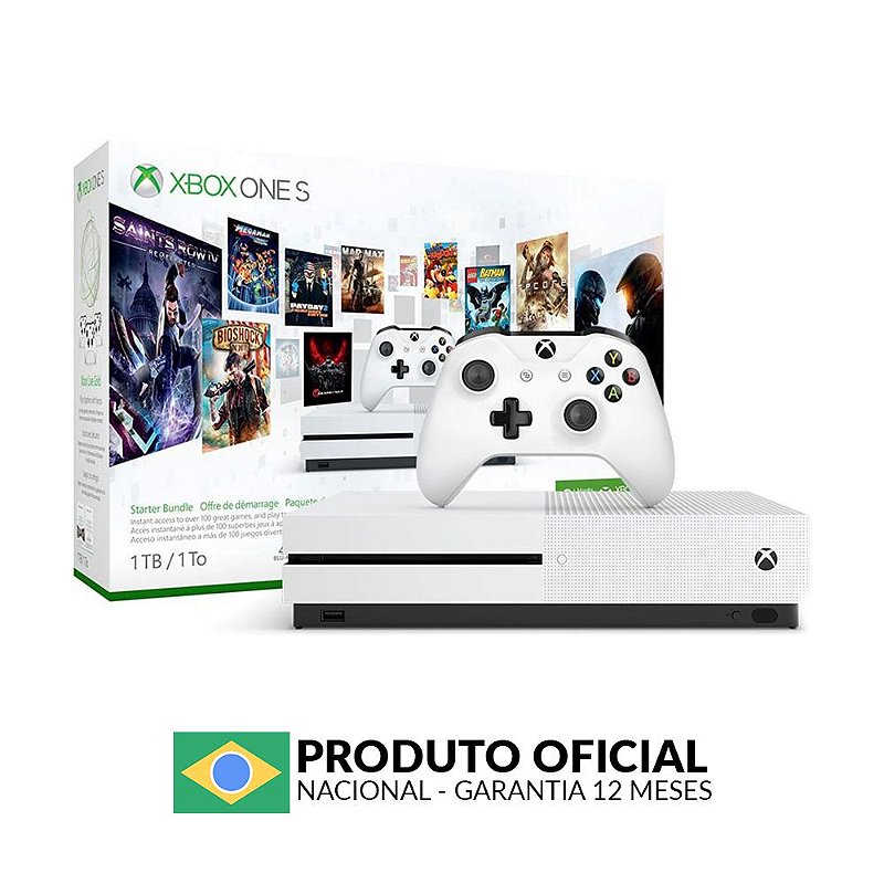 Console Xbox One S 1TB (Pacote de Iniciação) - Microsoft - ShopB