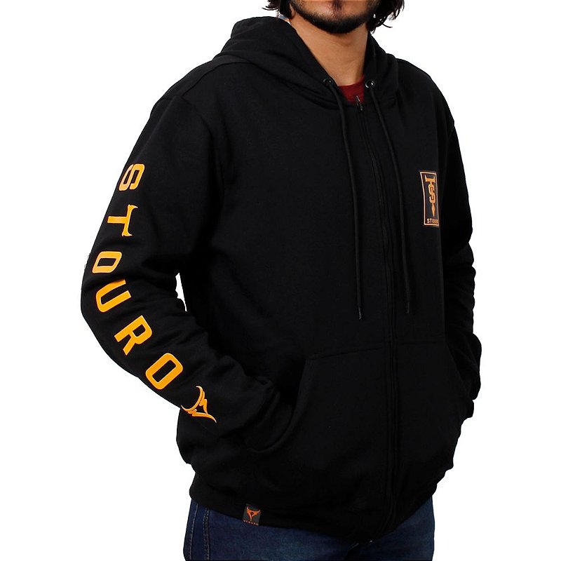 Moletom Com Capuz TOLOER - Amarelo E Preto Masculino