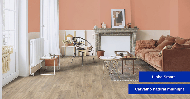 Piso Laminado Quick Step Carvalho Natural Midnight - Fornecedor de