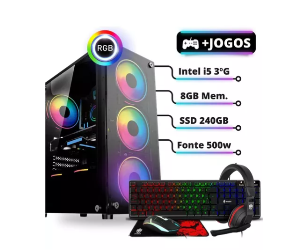 Pc Gamer Barato Intel I5 8gb Ssd 240gb Com Jogos Instalados