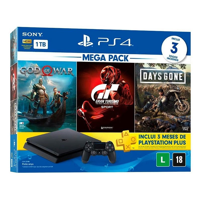 Console Sony PlayStation 4 Mega Pack 12, 1TB, Gran Turismo Sport +