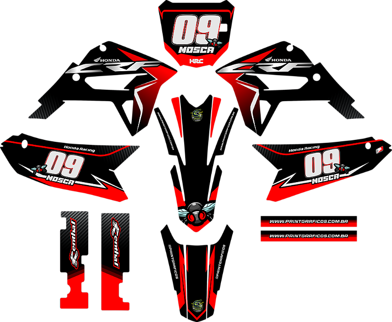 KIT ADESIVOS GRAFICOS CRF230 AMX F21 MOTOCROSS Bruno Mosca