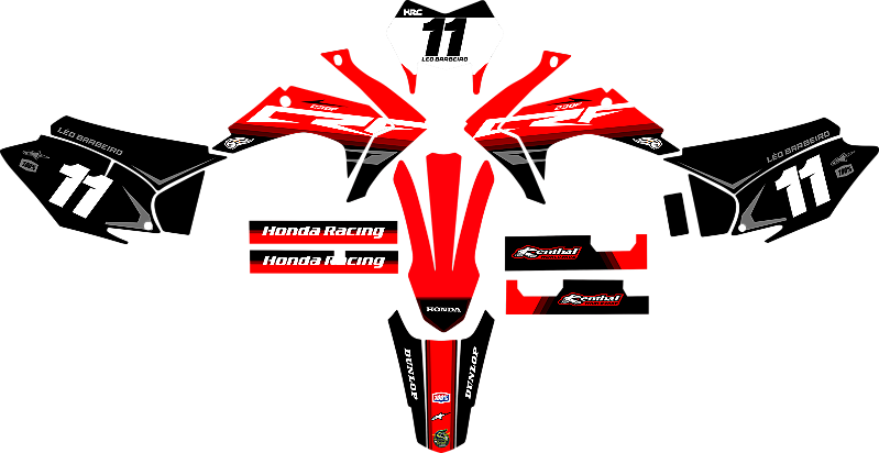KIT ADESIVOS GRAFICOS CRF230 2015 MOTOCROSS Original Red