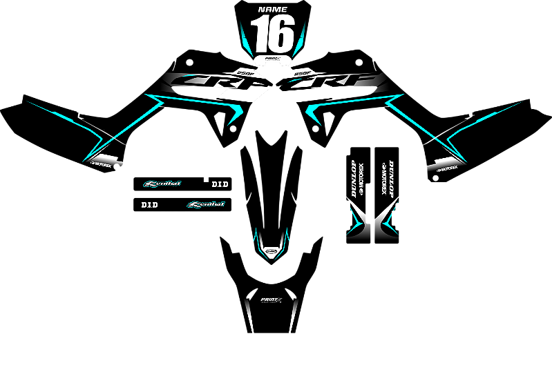 KIT ADESIVOS GRAFICOS CRF250F BIKER R1DE PISCINA