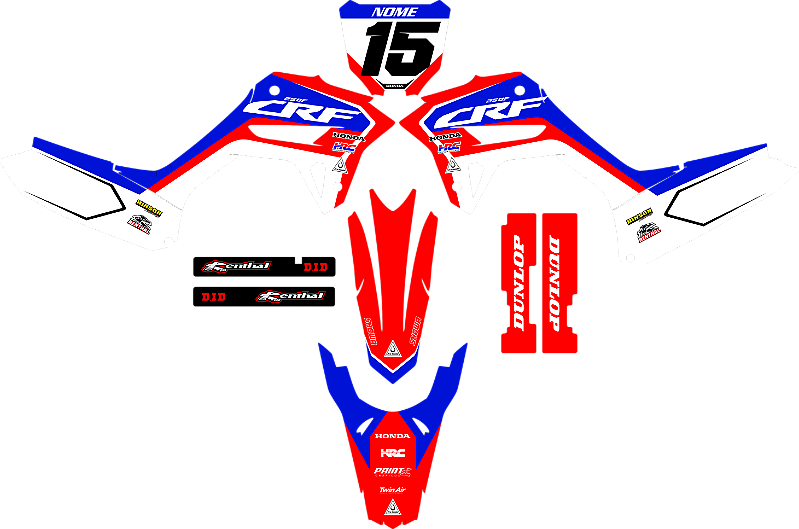 KIT ADESIVOS GRAFICOS CRF250F BIKER R1DE BACKY