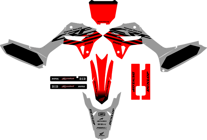 KIT ADESIVOS GRAFICOS CRF250F BIKER R1DE HALF