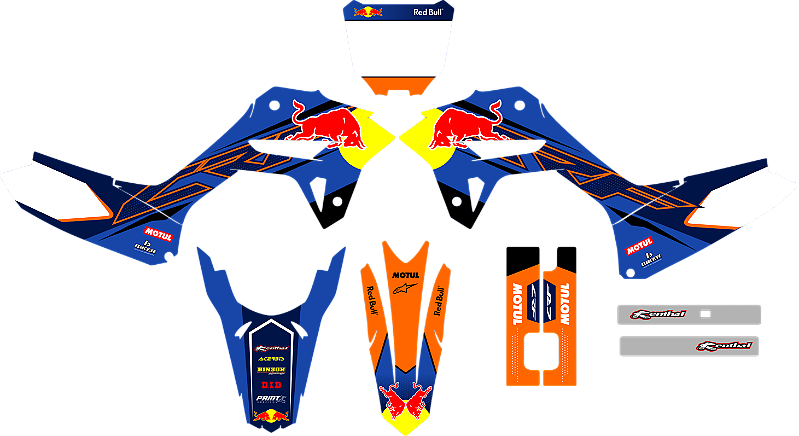 KIT ADESIVOS GRAFICOS CRF250F BIKER R1DE REDBULL
