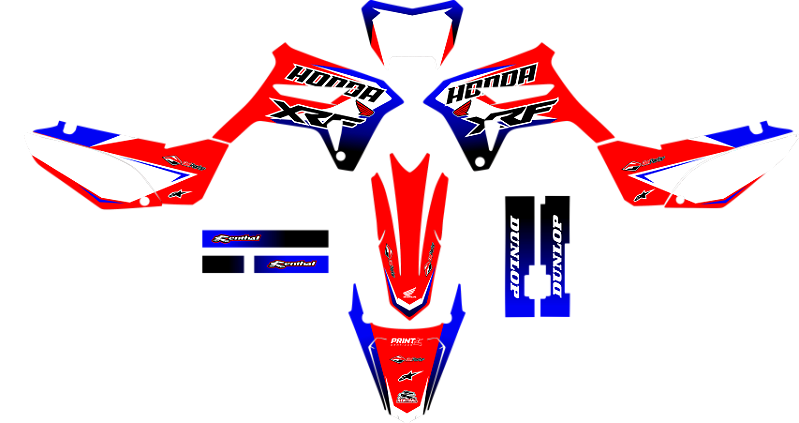 KIT ADESIVOS GRAFICOS HONDA TORNADO 250 BIKER RIDE XRF BOX