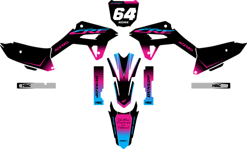 KIT ADESIVOS GRAFICOS CRF250F AMX F21 DEGRADE ROSA