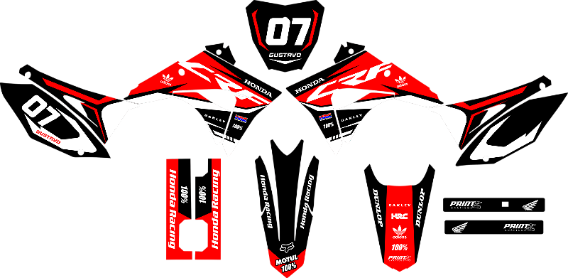 KIT ADESIVOS GRAFICOS CRF230F BIKER EL1TE NEXT AD1DAS