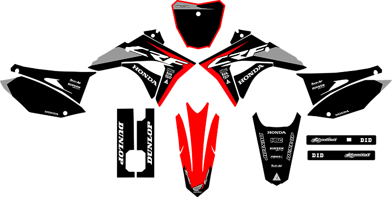 KIT ADESIVOS GRAFICOS CRF230F BIKER EL1TE NEXT RIDE RED